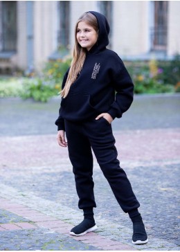 TopHat черный утепленный спортивный костюм для девочки 21662
